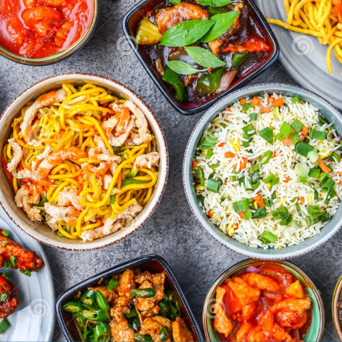 Veg Fried Rice / Veg Chowmein + Chicken Manchurian + Soft Drink