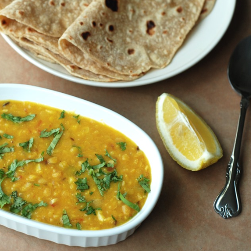 Roti with daal fry